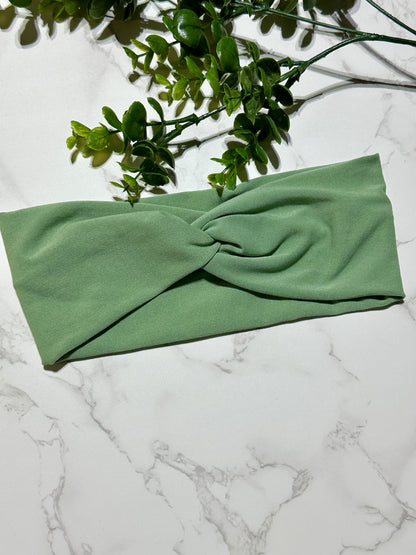 Solid Light Mint Green Twist Headband