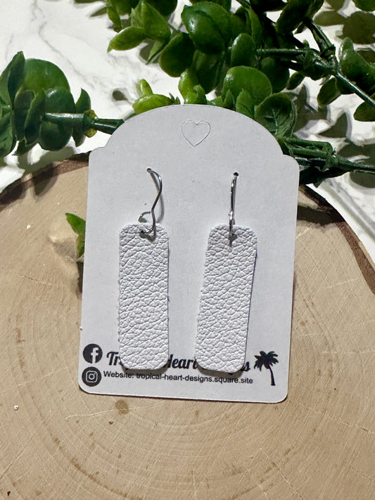 Mini Bar Earrings - White