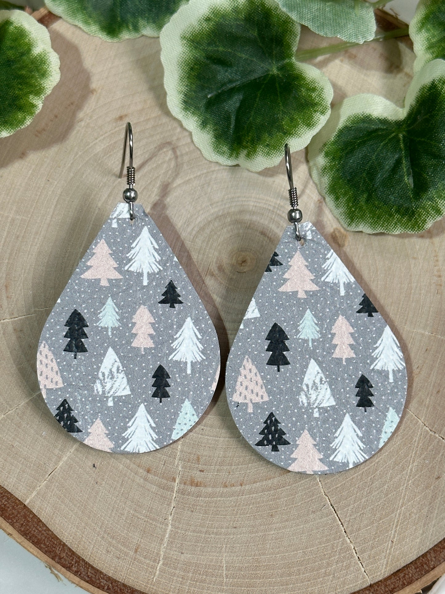 Grey Christmas Trees Teardrops