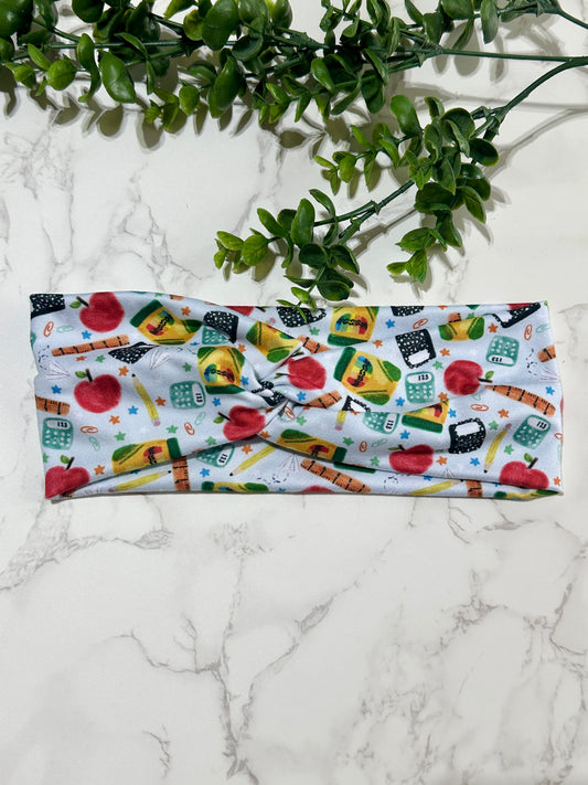 Back to School Twist Headband - School Supplies