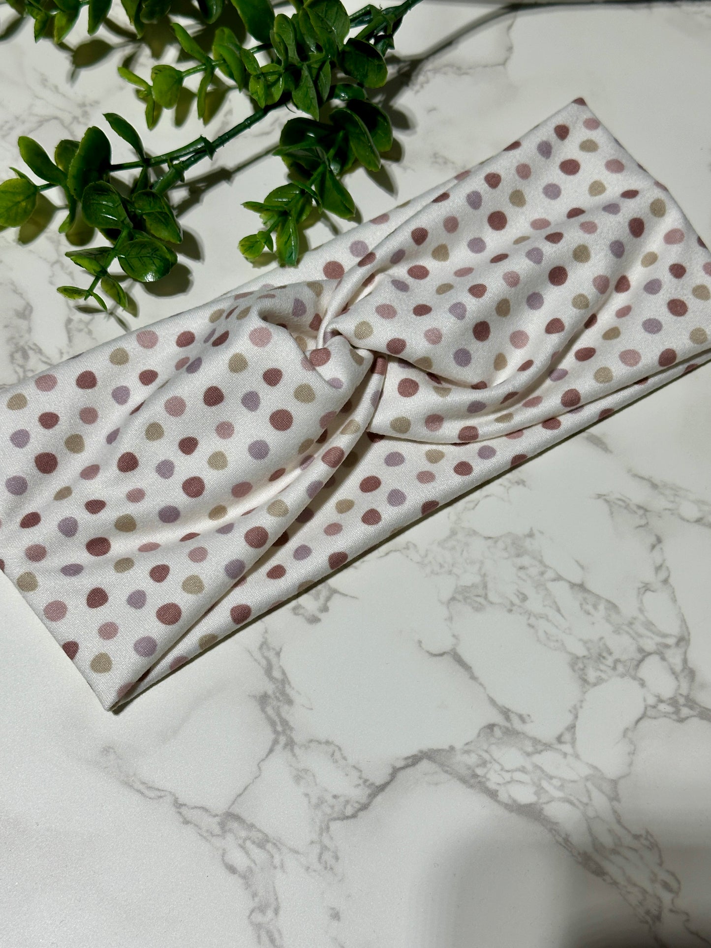 Muted Purple Dots Twist Headband