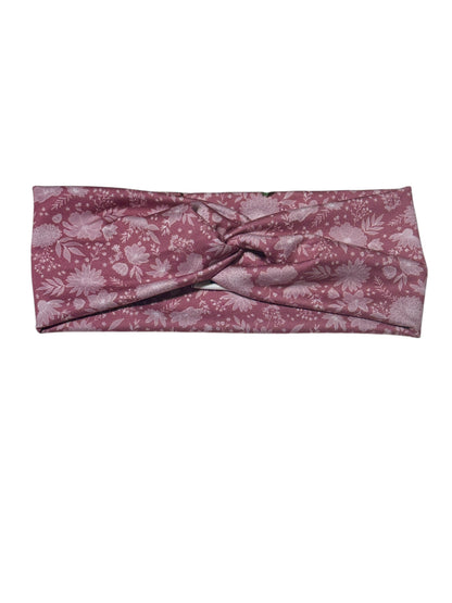 Raspberry Floral Twist Headband