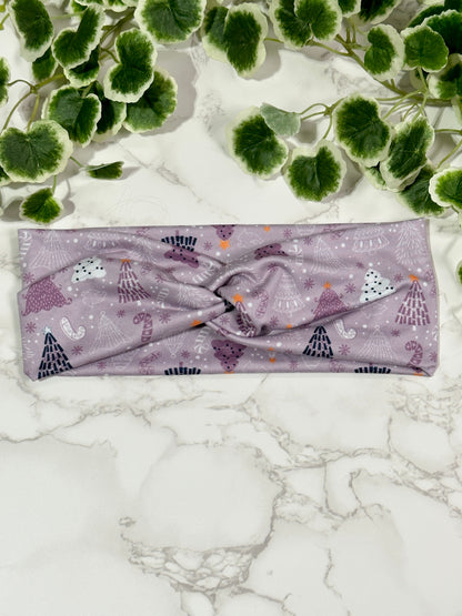 Purple Christmas Tree Twist Headband