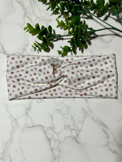 Muted Purple Dots Twist Headband