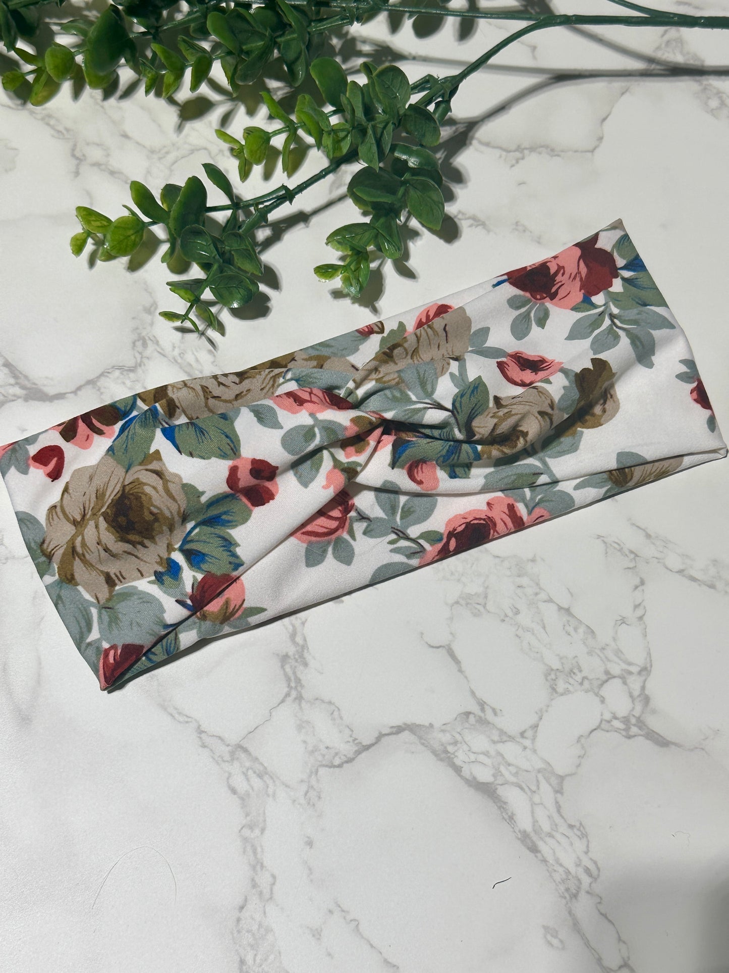 Rose Floral Twist Headband