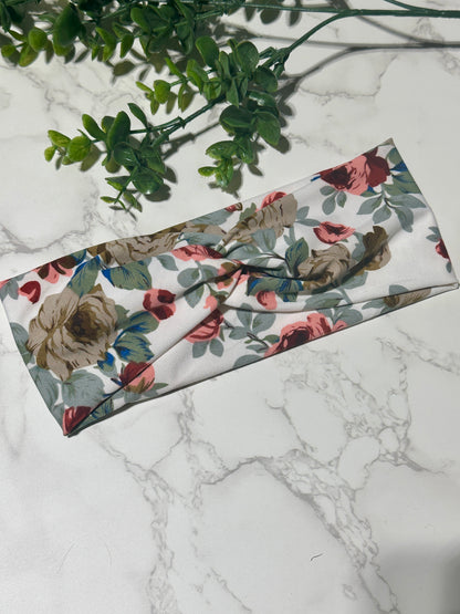 Rose Floral Twist Headband