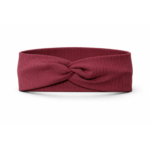 Solid Dark Burgundy Ribbed Twist Headband