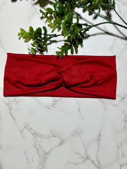 Solid Red Twist Headband