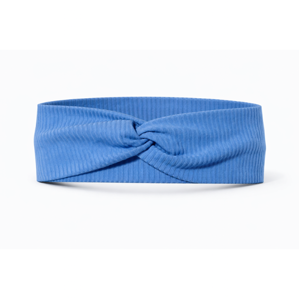 Solid Sky Blue Ribbed Twist Headband