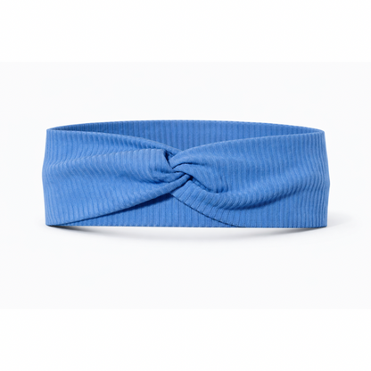 Solid Sky Blue Ribbed Twist Headband