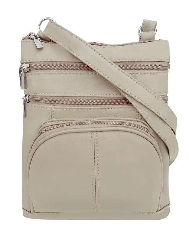 Genuine cowhide leather crossbody with phone pocket