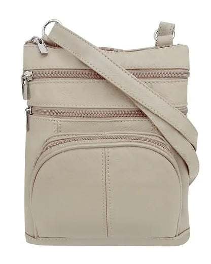 Genuine cowhide leather crossbody with phone pocket