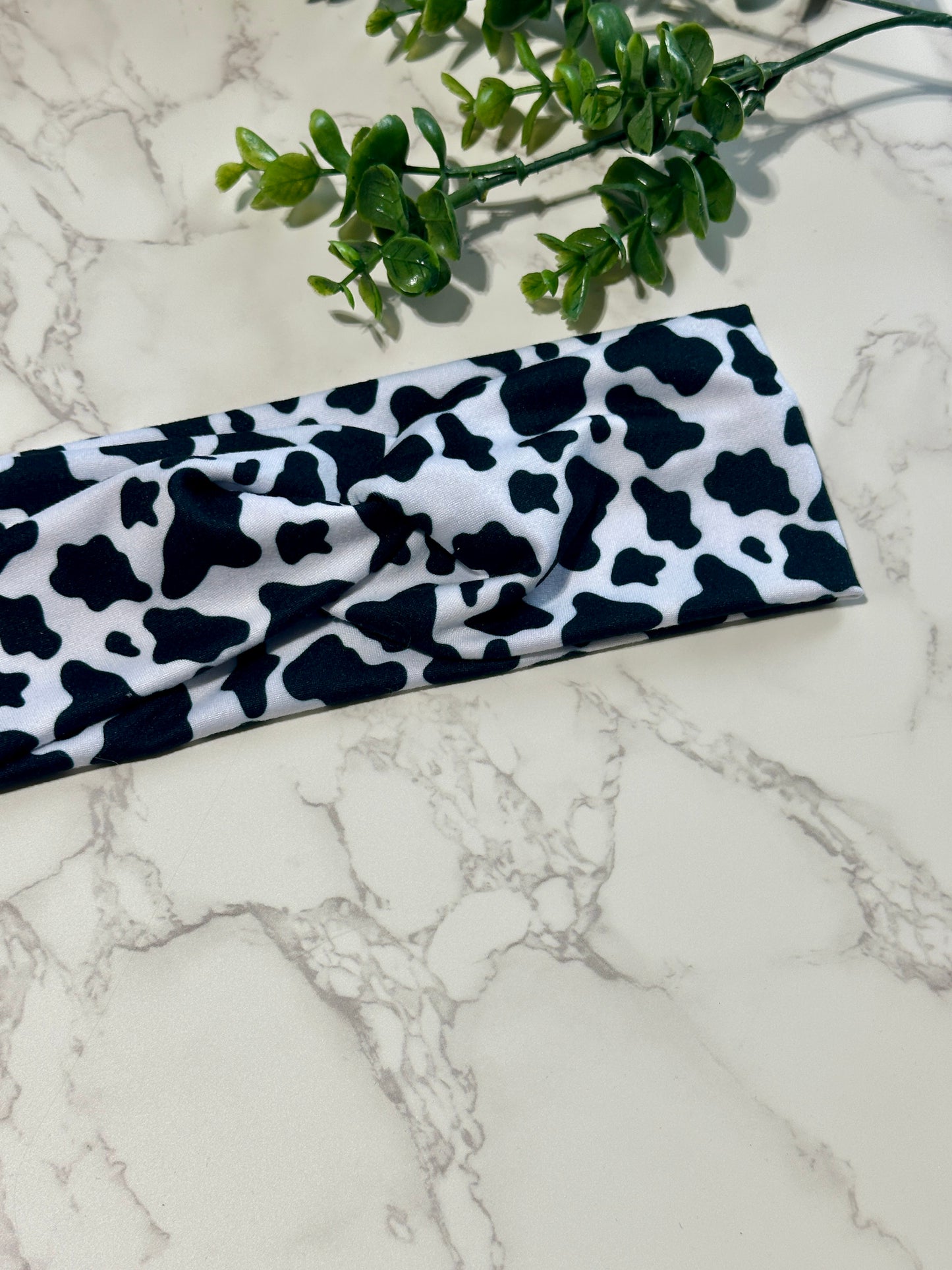 Cow Print Twist Headband