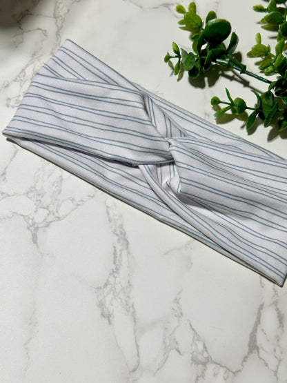 Scribble Stripes Cream Twist Headband