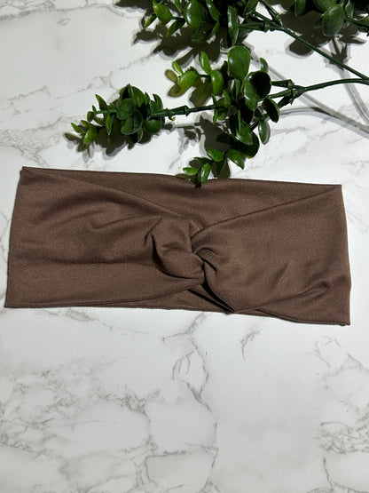 Solid Brown Twist Headband
