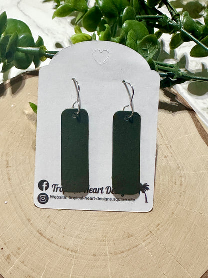 Mini Bar Earrings - Olive Green