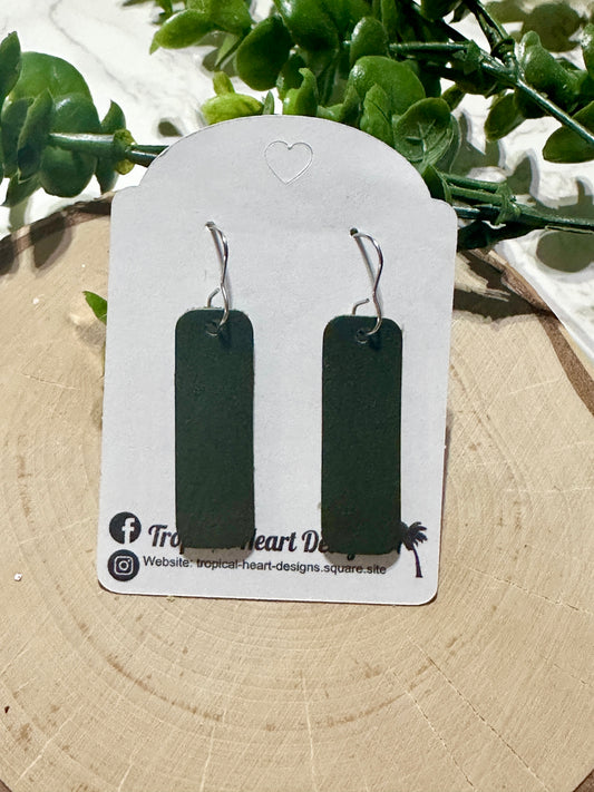 Mini Bar Earrings - Olive Green