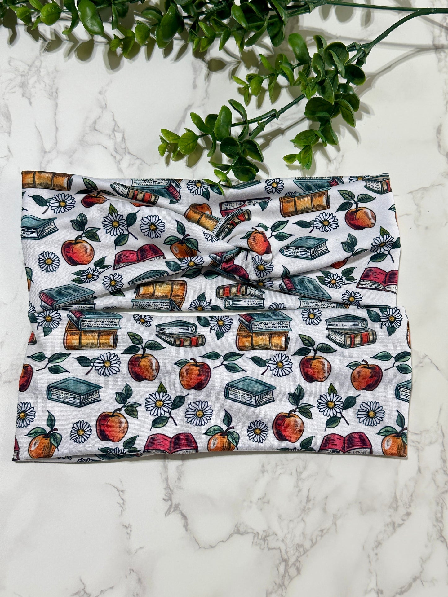 Back to School Twist Headband - Apples and Books