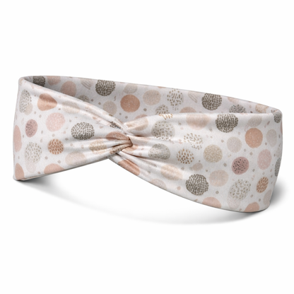 Neutral Peachy Abstract Circles Twist Headband
