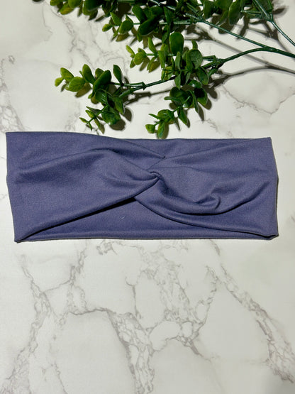 Solid Purple Periwinkle Twist Headband