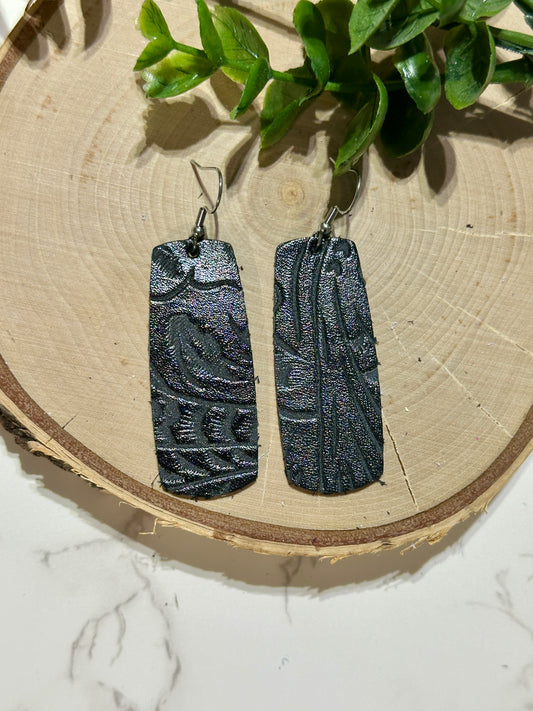 Bar Earrings - Western Black