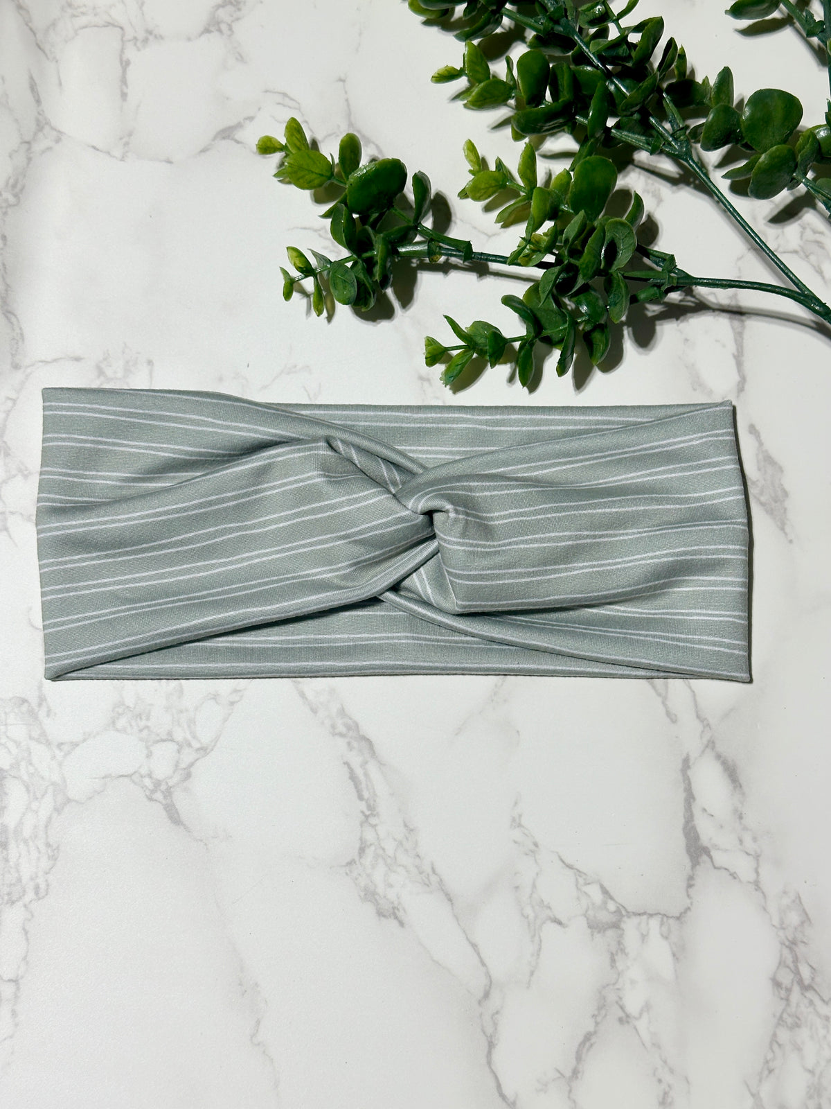 Scribble Stripes Dusty Sage Twist Headband