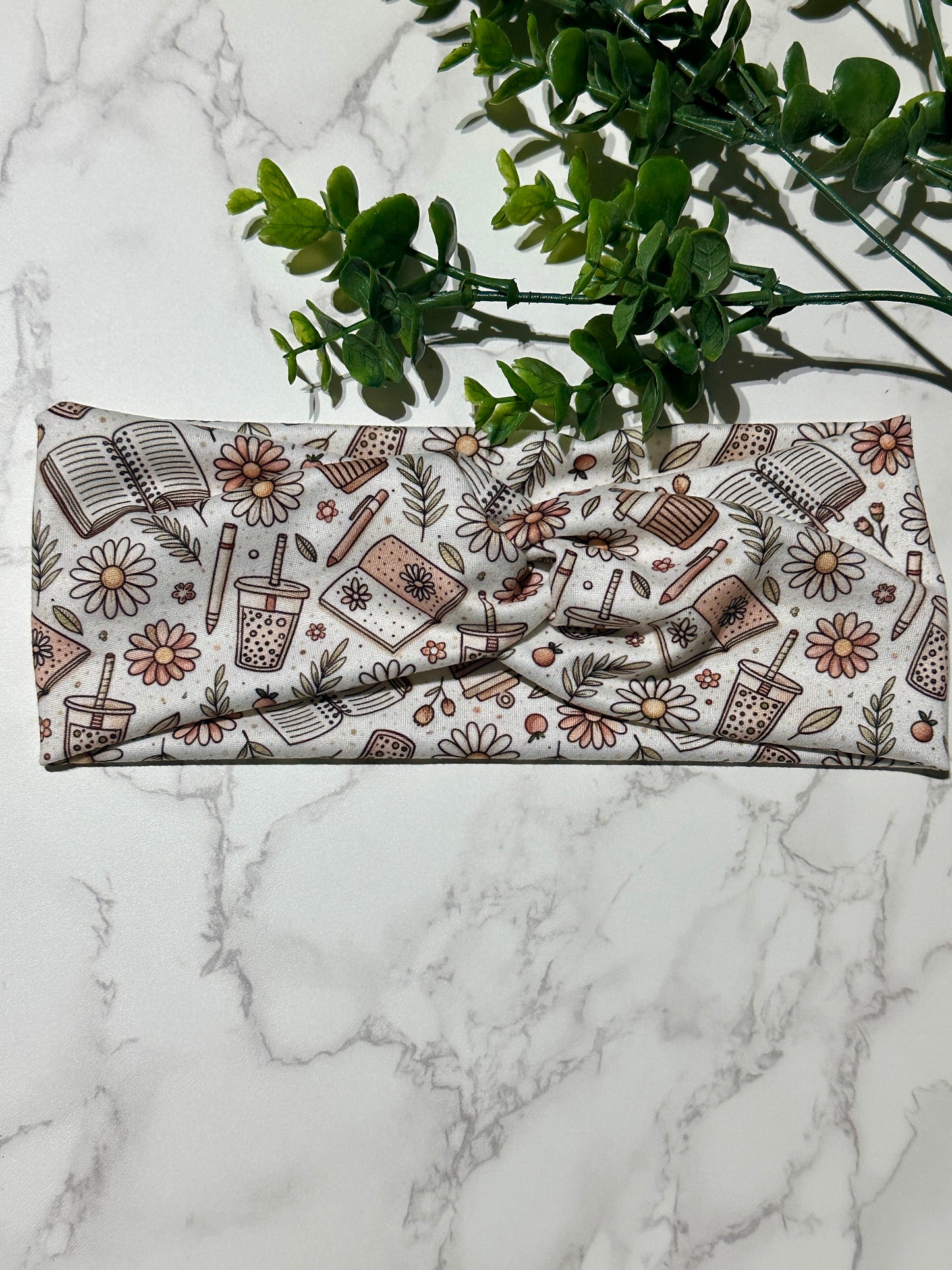 Journal, Books, and Coffee Twist Headband