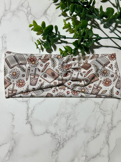 Journal, Books, and Coffee Twist Headband
