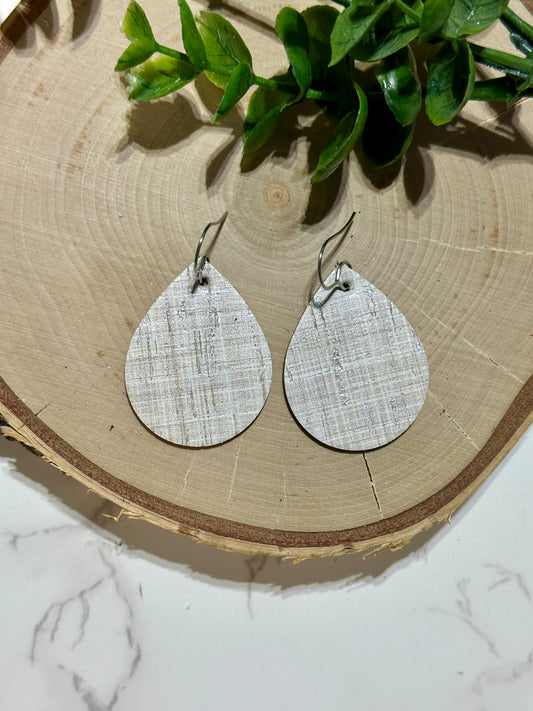 Small Teardrop Earrings - Neutral Weave