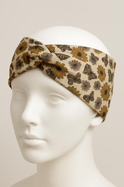 Fall Flowers/Butterflies Twist Headband