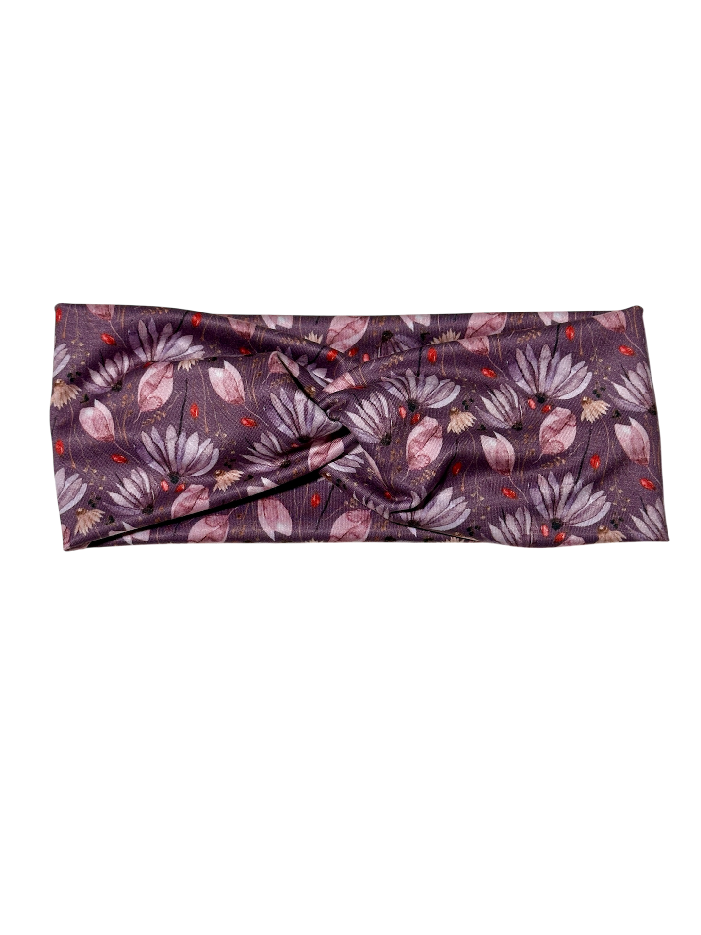 Purple Flowers Twist Headband
