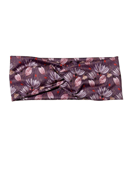 Purple Flowers Twist Headband