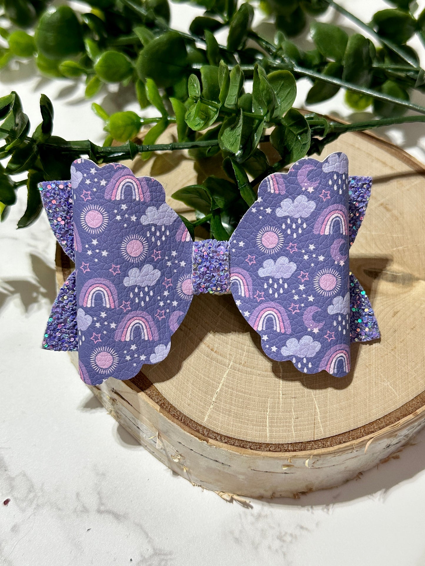Purple RAINbows Hairbow