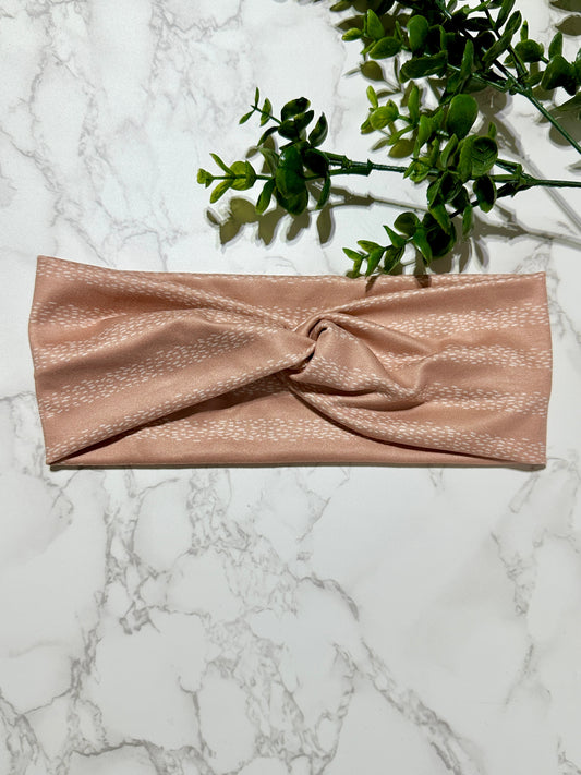 Terracotta Dotted Stripes Twist Headband