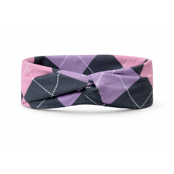 Pink, Purple, Gray Argyle Twist Headband