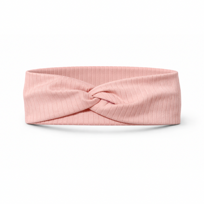 Solid Peach Ribbed Twist Headband