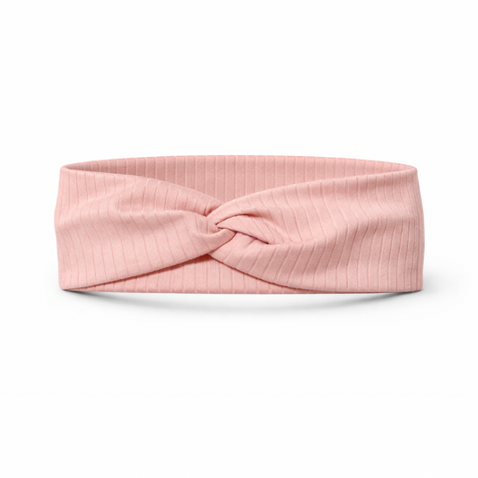 Solid Peach Ribbed Twist Headband
