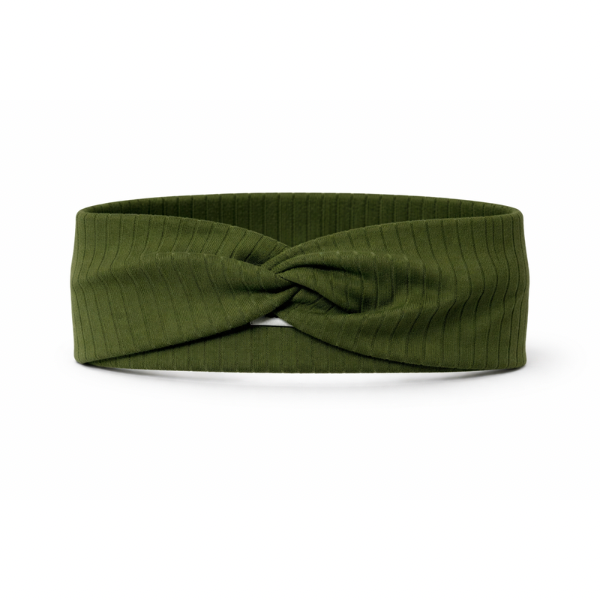 Solid Dark Olive Ribbed Twist Headband