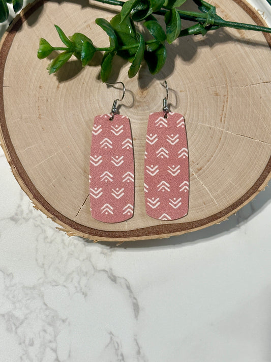 Bar Earrings - Dusty Rose Boho Arrows