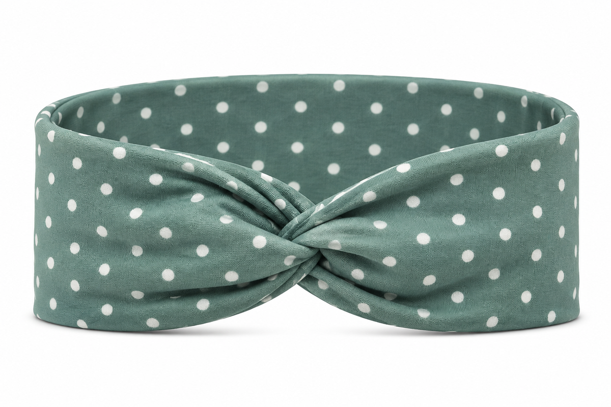 Teal Polka Dots Twist Headband