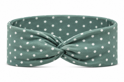 Teal Polka Dots Twist Headband