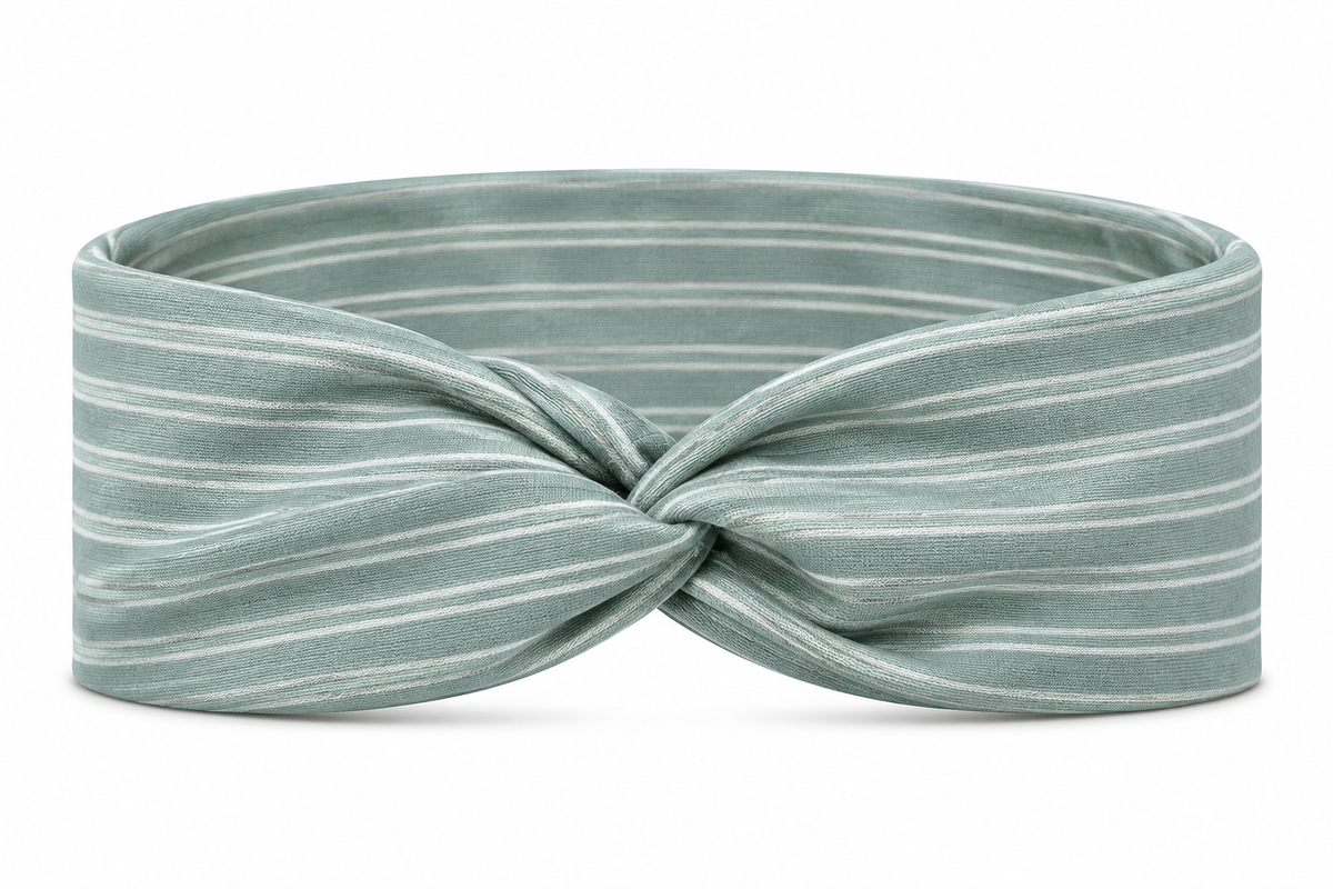 Scribble Stripes Dusty Sage Twist Headband