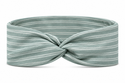 Scribble Stripes Dusty Sage Twist Headband