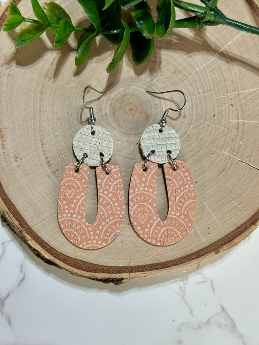 “U” Earrings - Boho Coral Rainbows