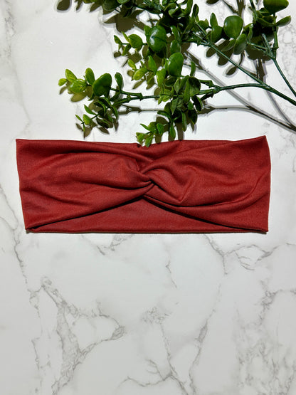 Solid Rust Twist Headband