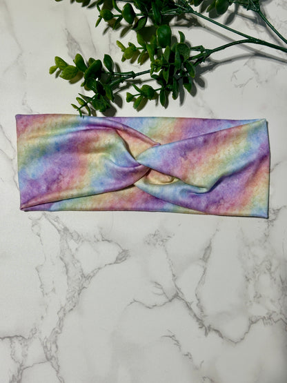 Pastel Ombre Tie Dye Twist Headband