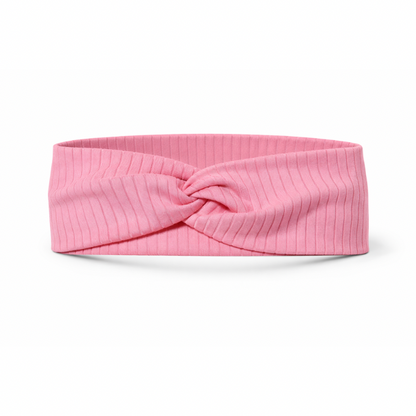 Solid Pink Ribbed Twist Headband
