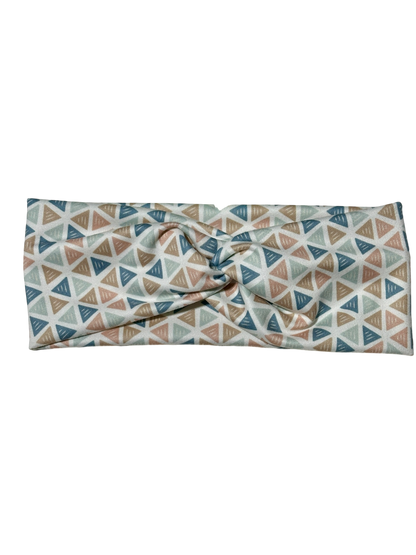 Muted Boho Triangles Twist Headband
