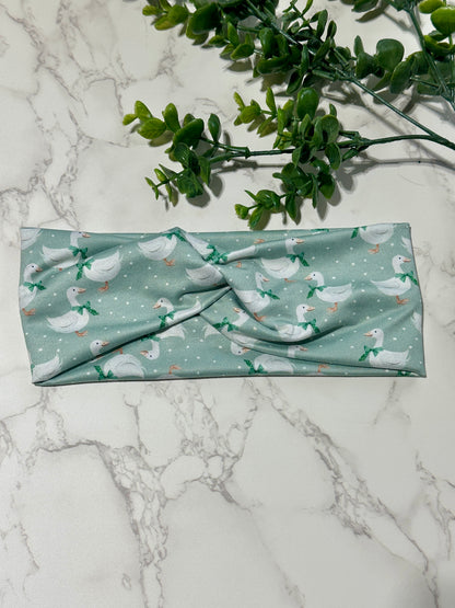 Silly Goose on Mint Twist Headband