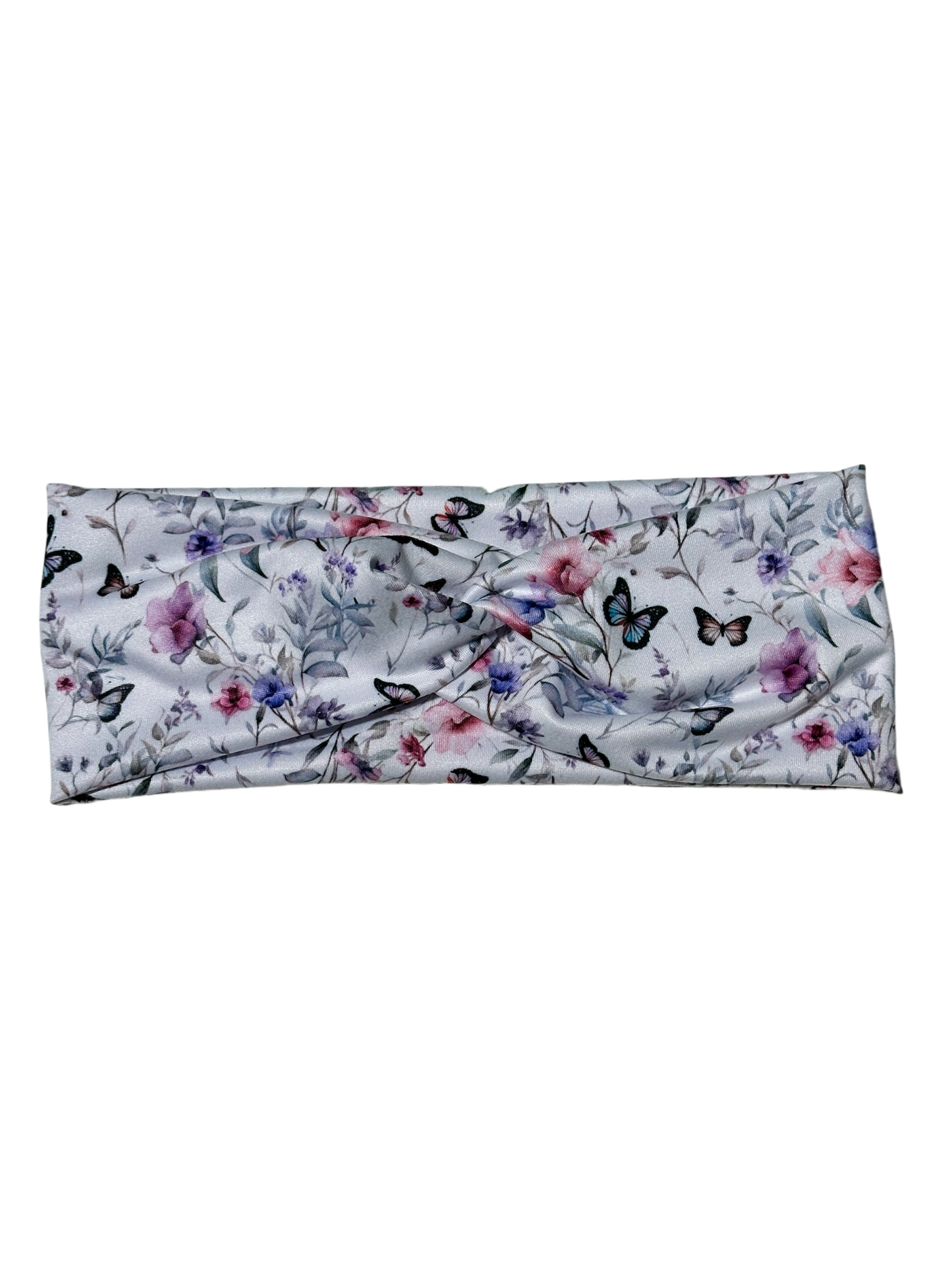 Elegant Butterflies on White Twist Headband